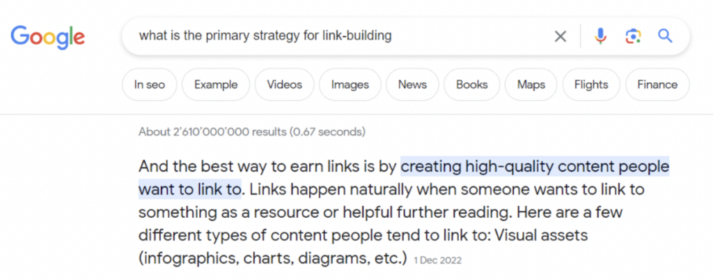 featured snippet