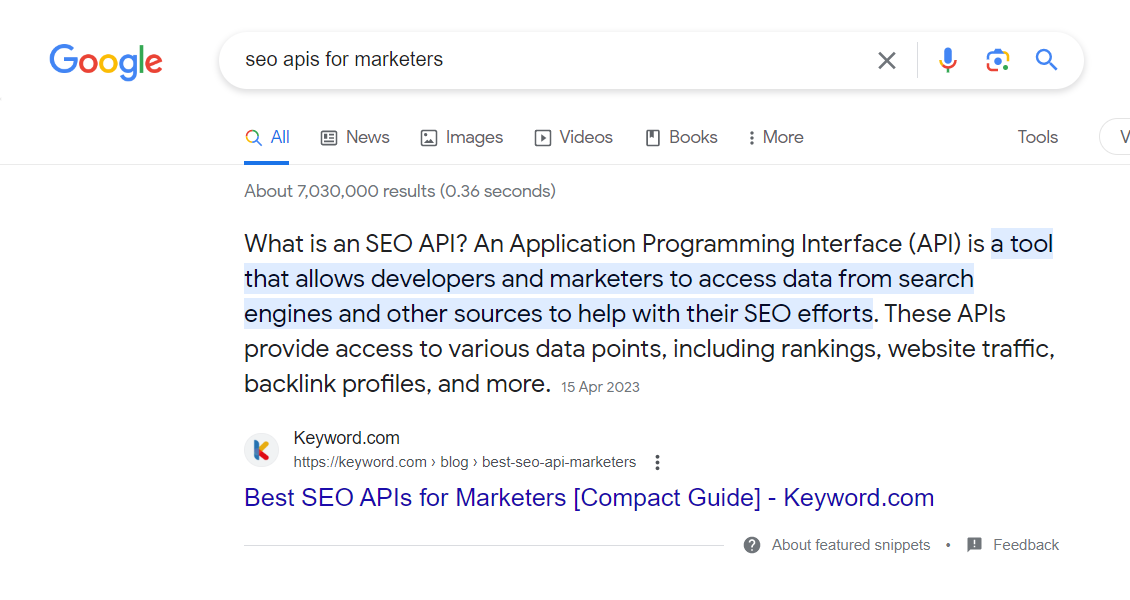 create your content for featured snippets