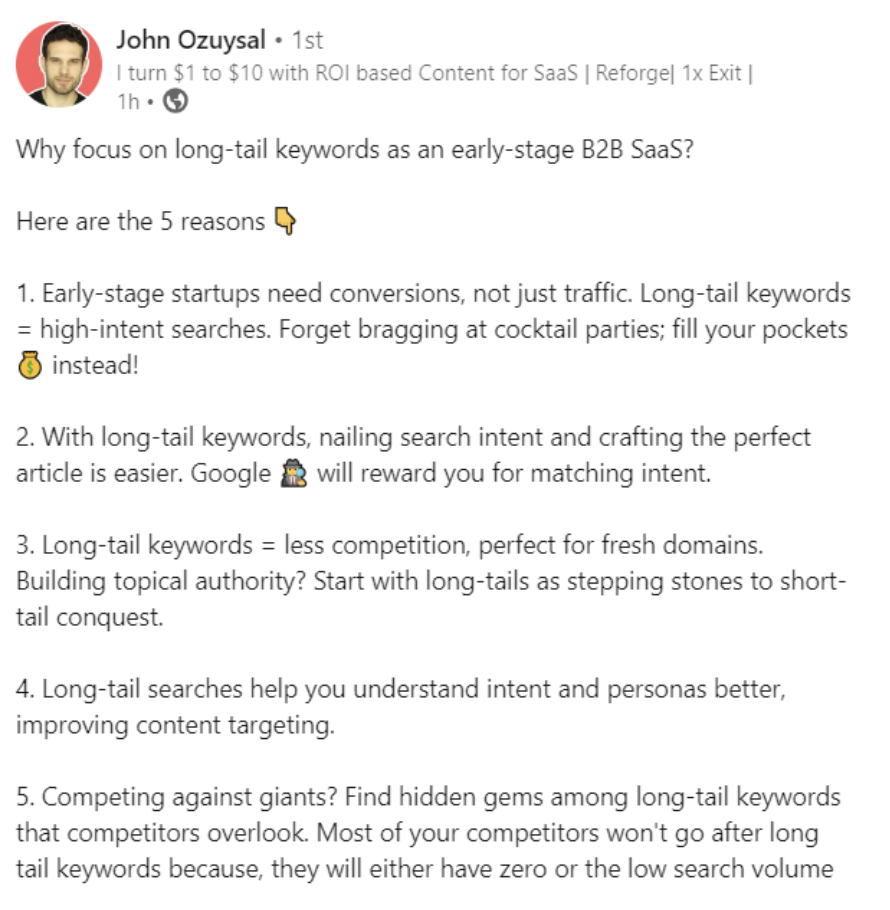 linkedin opinion post