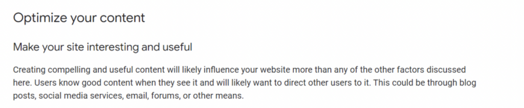 seo starter guide - optimize your content